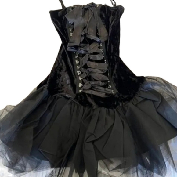 NEW ~ LEG AVENUE ~ WOMEN'S BLACK GOTHIC NYMPH DRESS COSTUME HALLOWEEN SZ. M/L - Picture 2 of 4